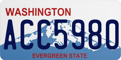 WA license plate ACC5980