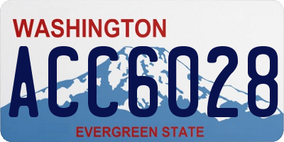 WA license plate ACC6028