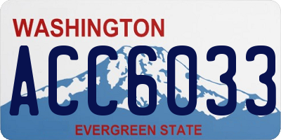 WA license plate ACC6033