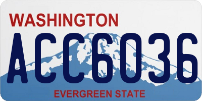WA license plate ACC6036