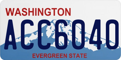 WA license plate ACC6040