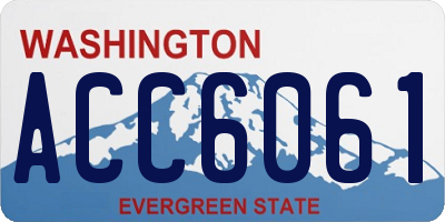 WA license plate ACC6061