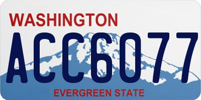 WA license plate ACC6077