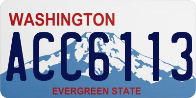 WA license plate ACC6113