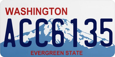 WA license plate ACC6135