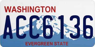 WA license plate ACC6136
