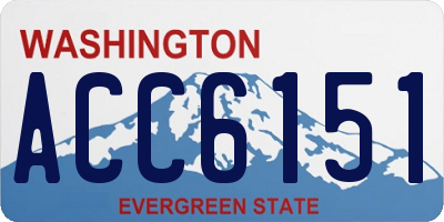 WA license plate ACC6151