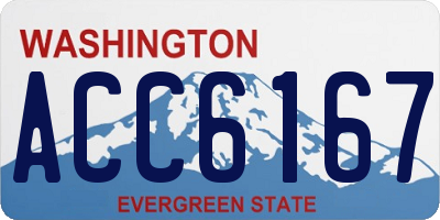 WA license plate ACC6167
