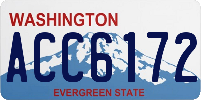 WA license plate ACC6172