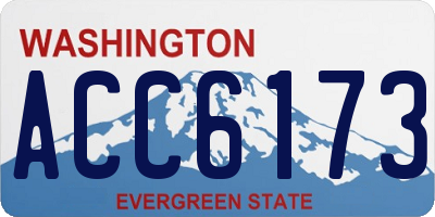 WA license plate ACC6173