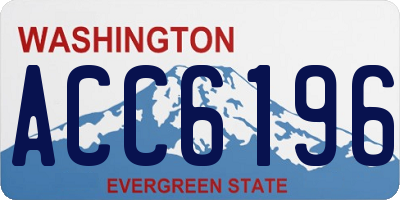 WA license plate ACC6196