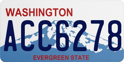 WA license plate ACC6278