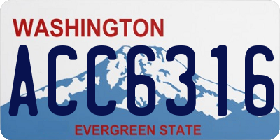 WA license plate ACC6316