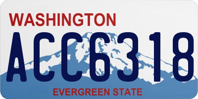 WA license plate ACC6318