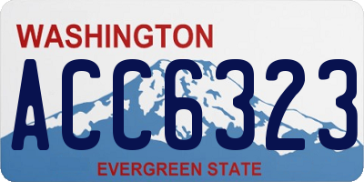 WA license plate ACC6323