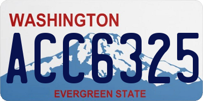 WA license plate ACC6325