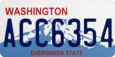 WA license plate ACC6354