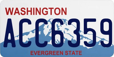 WA license plate ACC6359