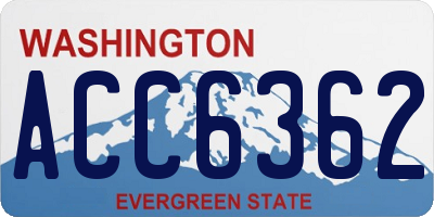 WA license plate ACC6362