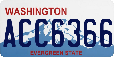 WA license plate ACC6366