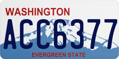 WA license plate ACC6377