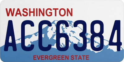WA license plate ACC6384