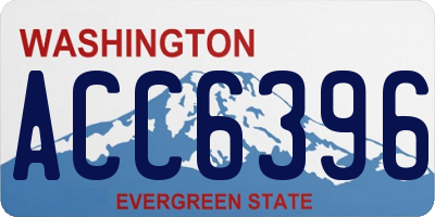 WA license plate ACC6396