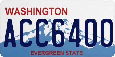 WA license plate ACC6400