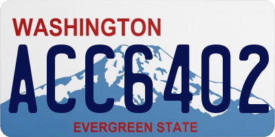 WA license plate ACC6402