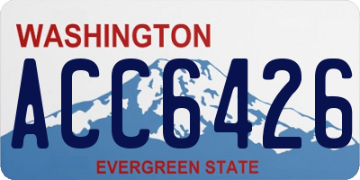 WA license plate ACC6426