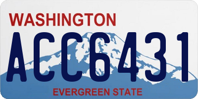 WA license plate ACC6431