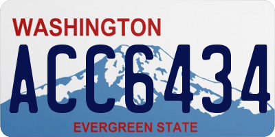 WA license plate ACC6434