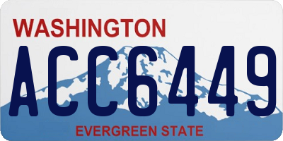 WA license plate ACC6449