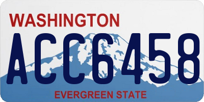 WA license plate ACC6458