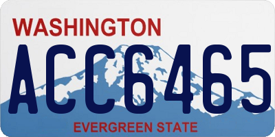 WA license plate ACC6465