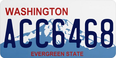 WA license plate ACC6468