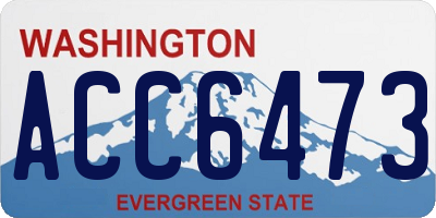 WA license plate ACC6473