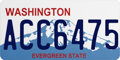 WA license plate ACC6475