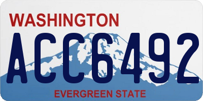 WA license plate ACC6492