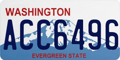 WA license plate ACC6496