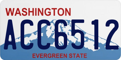 WA license plate ACC6512