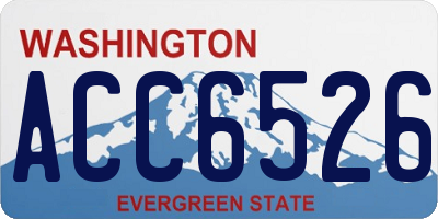 WA license plate ACC6526