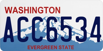 WA license plate ACC6534