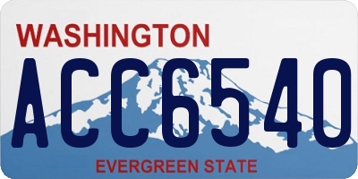 WA license plate ACC6540