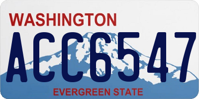 WA license plate ACC6547