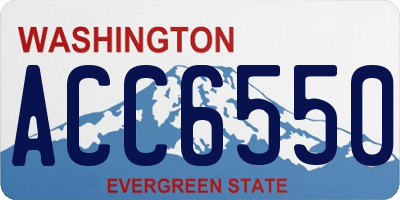 WA license plate ACC6550