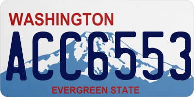 WA license plate ACC6553