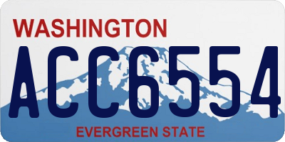 WA license plate ACC6554