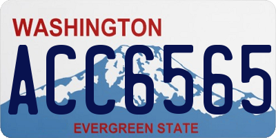 WA license plate ACC6565