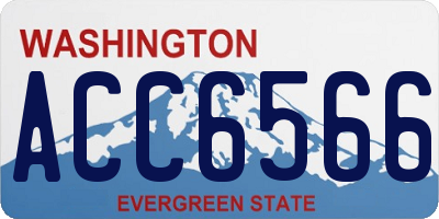 WA license plate ACC6566